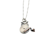 Sterling Silver Mr. Pig Pendant with Copper Accents