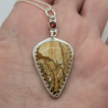 Garnet and Picture Jasper Sterling Silver Pendant