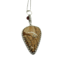 Garnet and Picture Jasper Sterling Silver Pendant