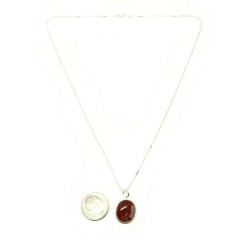 Sterling Silver Fire Agate Necklace