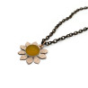 Sea Glass Copper Sunflower Necklace