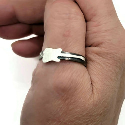 Sterling Silver Wide Band Guitar Ring