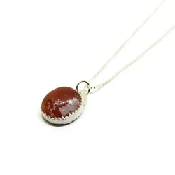 Sterling Silver Fire Agate Necklace