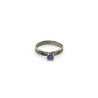 Antiqued Sterling Silver Lab Created Amethyst Ring