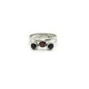 Black Spinel & Garnet Sterling Silver Ring Set US Size 7