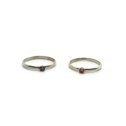 Amethyst and Pink Sapphire Stacking Ring Set