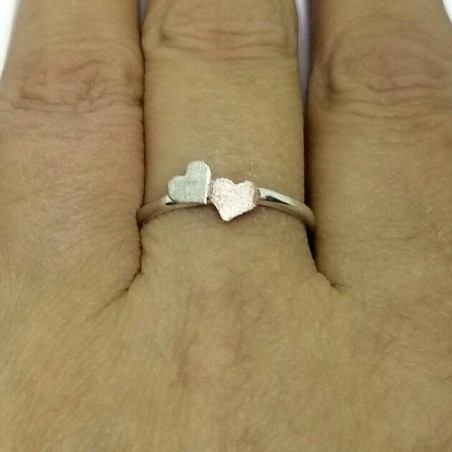 Sterling Silver and Copper Heart Ring