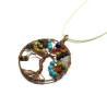 Mixed Gemstone Copper Tree of Life Necklace