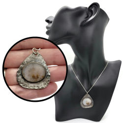 Unique Dendritic Agate Sterling Silver Pendant