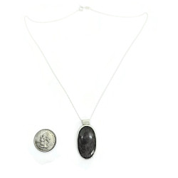 Silver Sheen Obsidian Sterling Silver Pendant