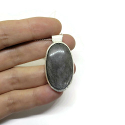 Silver Sheen Obsidian Sterling Silver Pendant