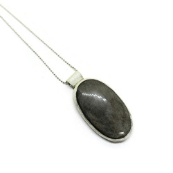 Silver Sheen Obsidian Sterling Silver Pendant