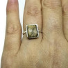 Faceted Picture Jasper Sterling Silver Ring, US Size 6 1/2