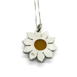 Sea Glass Sterling Silver Sunflower Necklace