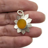 Sea Glass Sterling Silver Sunflower Necklace