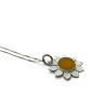 Sea Glass Sterling Silver Sunflower Necklace