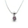 Sterling Silver Lab Created Pink Sapphire Solitaire Necklace