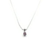 Sterling Silver Lab Created Pink Sapphire Solitaire Necklace