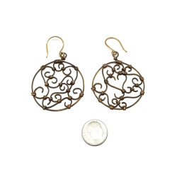 Copper Wire Scroll Earrings