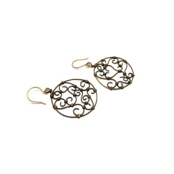 Copper Wire Scroll Earrings