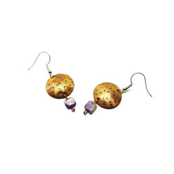 Purple Impression Jasper and Copper Earrings