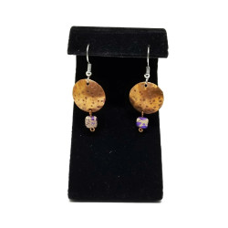 Purple Impression Jasper and Copper Earrings