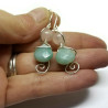 Sterling Silver Rose Quartz & Faceted Amazonite Earrings