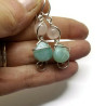 Sterling Silver Rose Quartz & Faceted Amazonite Earrings