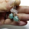 Sterling Silver Rose Quartz & Faceted Amazonite Earrings