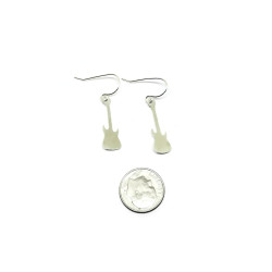 Sterling Silver Electric Guitar Dangle Earrings