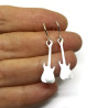 Sterling Silver Electric Guitar Dangle Earrings